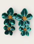 ARGELOUSE - Boucles d'oreilles HIBISCUS - Double vertes