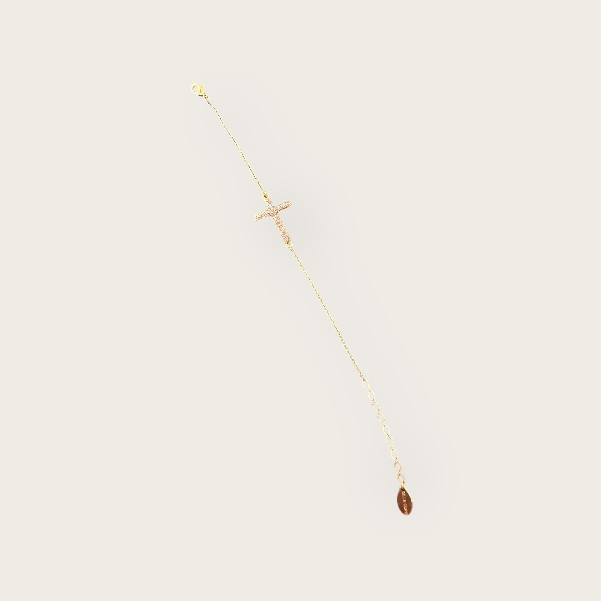 Mademoiselle OUPS - Bracelet CORPUS CRAZY grande croix émaillées - DORE