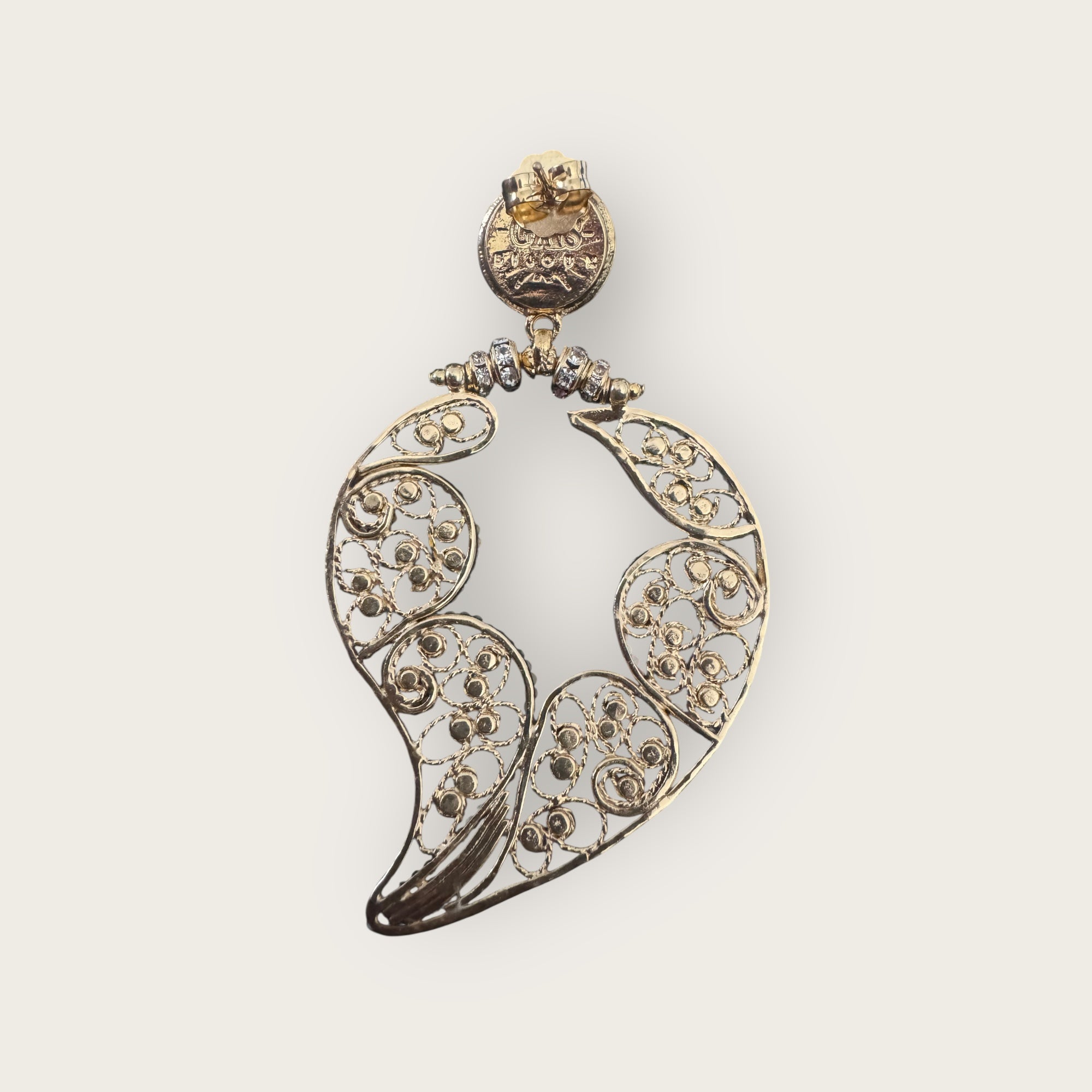 GAS BIJOUX - Boucles d'oreilles PAULE strass dorées à l'or fin