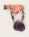 GAS BIJOUX - Collier BILLY doré à l'or fin - Améthyste