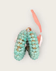 GAS BIJOUX - Boucles d'oreilles créoles IZZIA petit modèle dorées à l'or fin - Vert d'eau