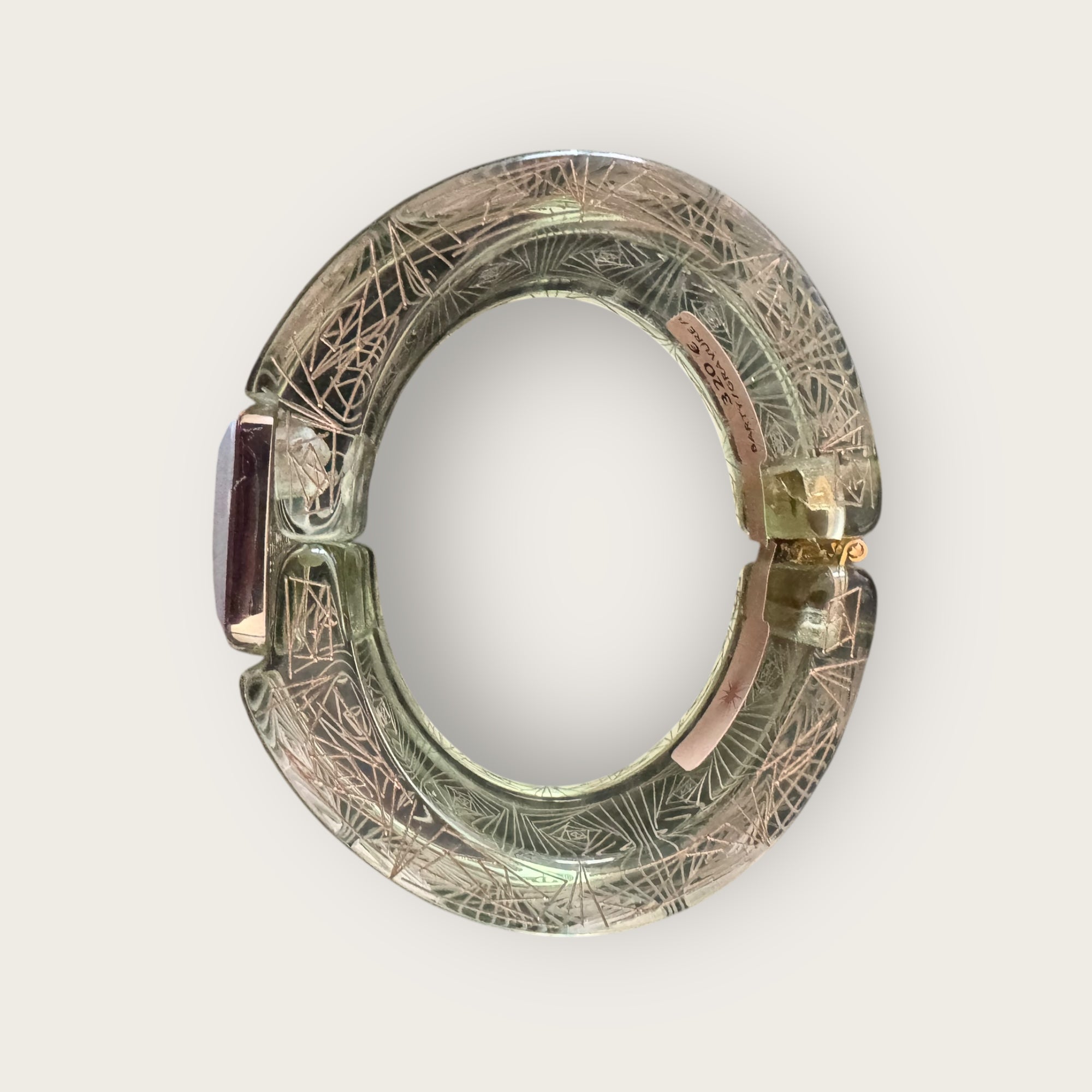GAS BIJOUX - Bracelet ARTY acetate vert translucide - Nacre blanche - Doré à l'or fin