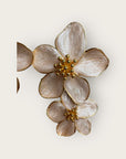 ARGELOUSE - Boucles d'oreilles HIBISCUS - Double beiges nacrées
