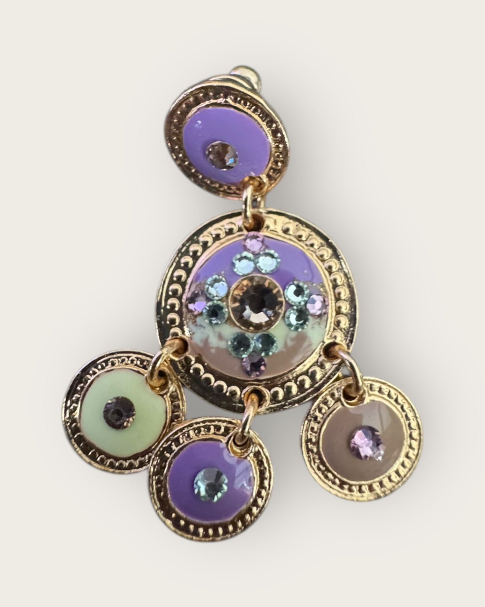 GAS BIJOUX - Boucles d'oreilles SEQUIN deux rangs dorées à l'or fin