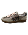 SUN 68 - BASKETS - Silver CALIFORNIA SUN leather and suede
