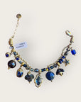 GAS BIJOUX - Bracelet COMEDIA doré à l'or fin - Tons de bleu marine