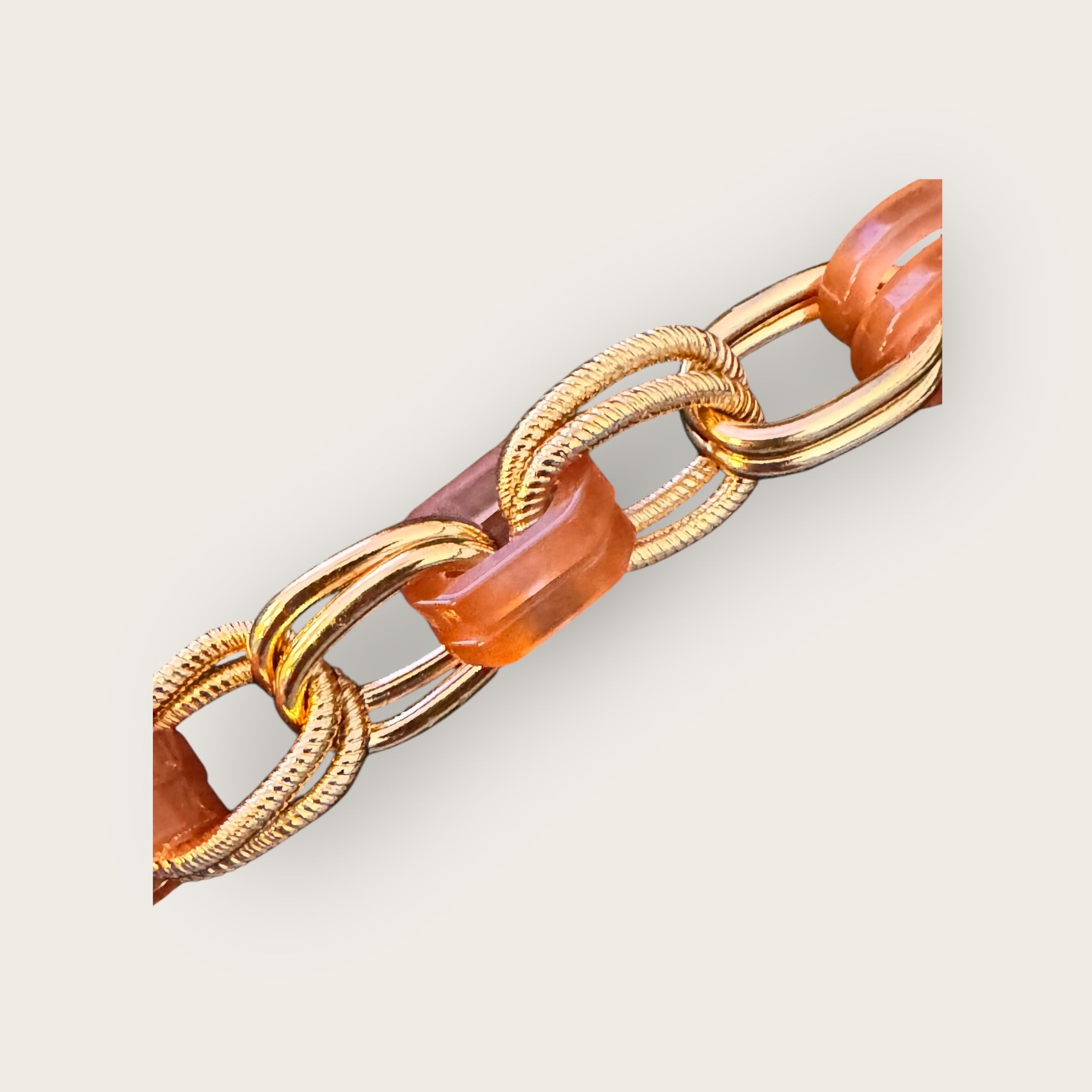 GAS BIJOUX - Bracelet BELL doré à l'or fin - Acétate caramel - NOUVEAU MODELE
