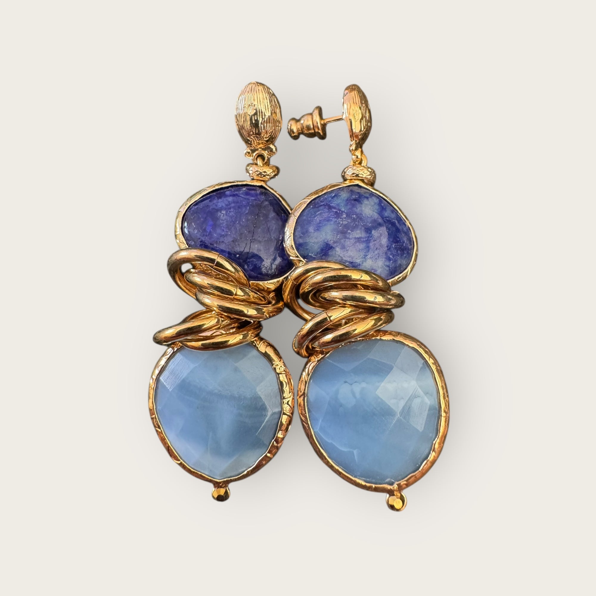 GAS BIJOUX - Boucles d'oreilles SIRENA dorées - LAPIS
