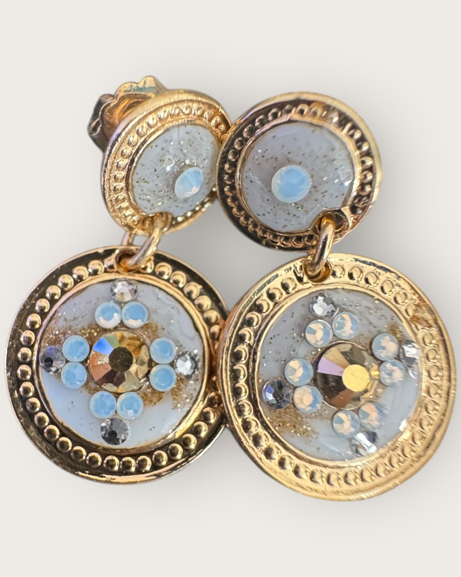 GAS BIJOUX - Boucles d'oreilles SEQUINS dorées à l'or fin
