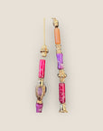 GAS BIJOUX - Collier KALI BIS doré à l’or fin - Jaspe rouge et quartz rose