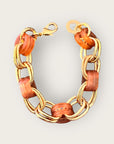 GAS BIJOUX - Bracelet BELL doré à l'or fin - Acétate caramel - NOUVEAU MODELE