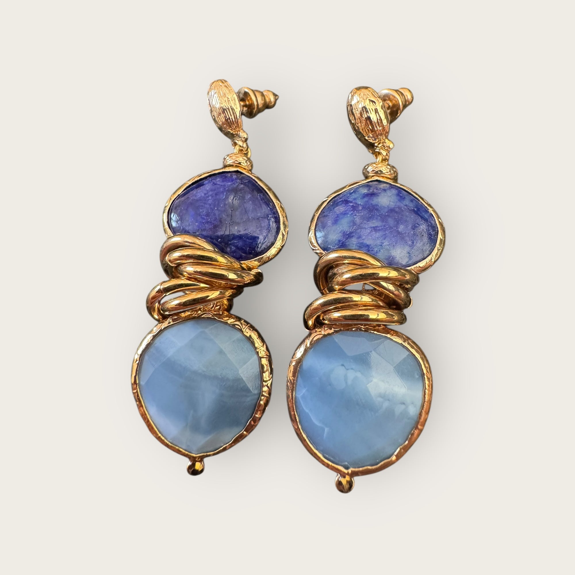 GAS BIJOUX - Boucles d'oreilles SIRENA dorées - LAPIS