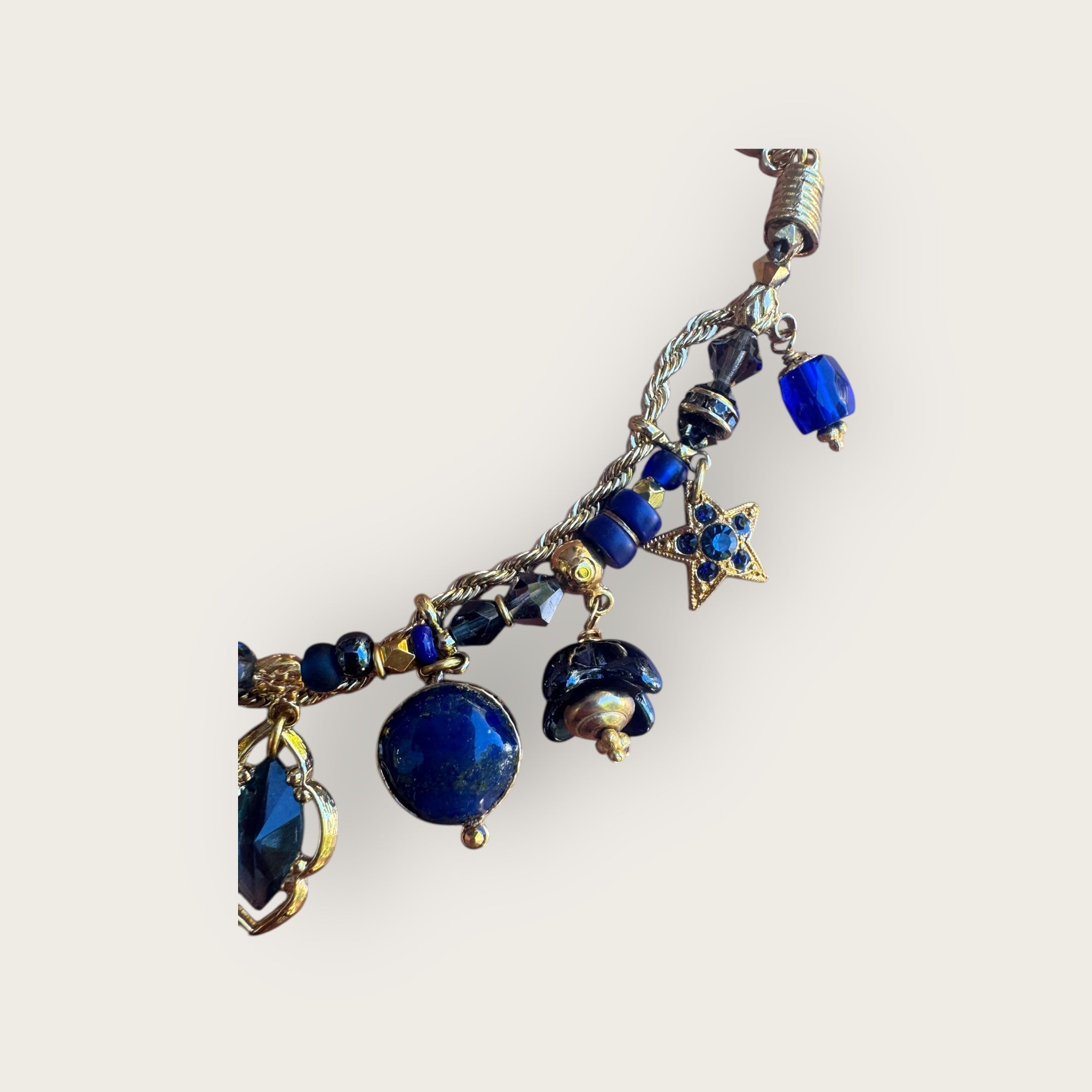 GAS BIJOUX - Bracelet COMEDIA doré à l'or fin - Tons de bleu marine
