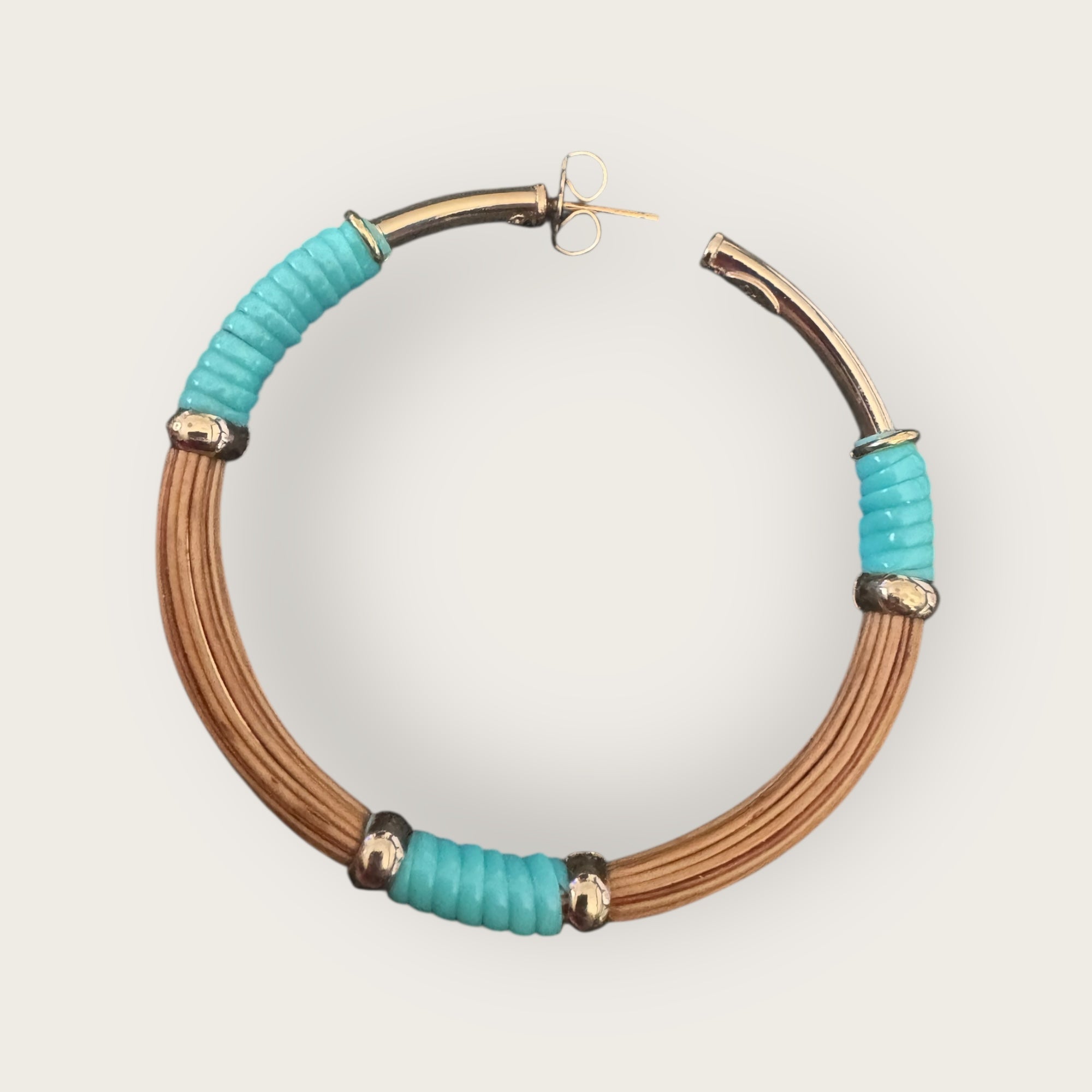 GAS BIJOUX - Boucles d'oreilles MAORI grand modèle dorées - Osier