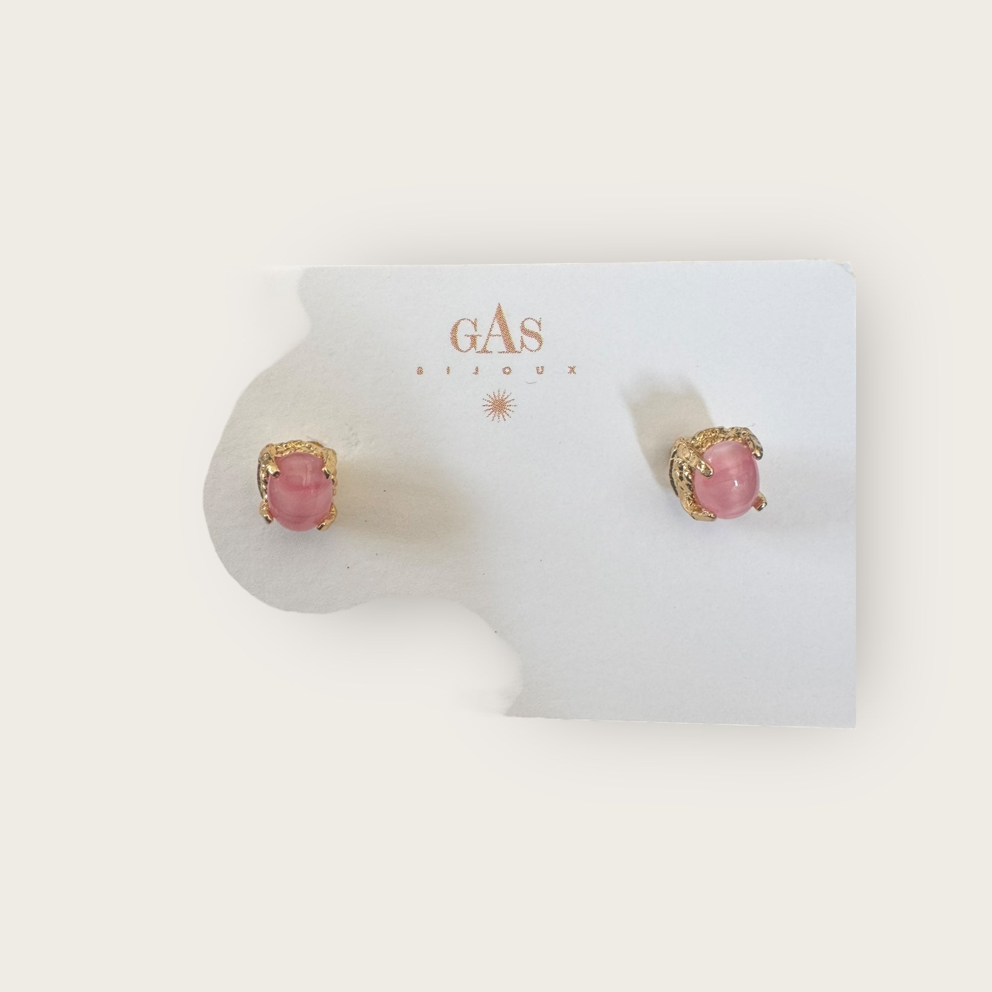 GAS BIJOUX - Boucles d'oreilles puces LUCCE dorées à l'or fin - Roses