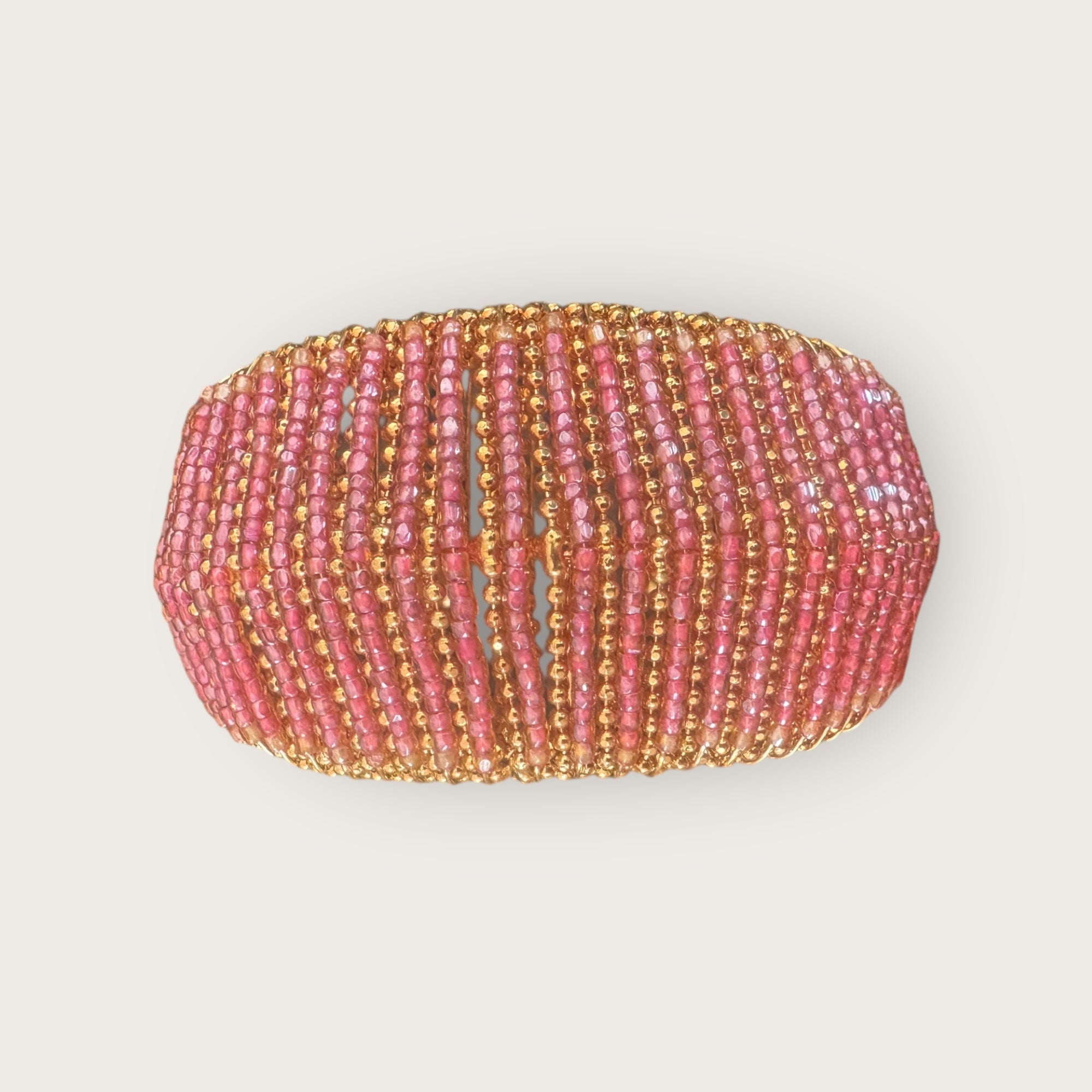 GAS BIJOUX - Bracelet manchette IZZIA doré à l'or fin - Tons de roses