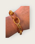 GAS BIJOUX - Bracelet BELL doré à l'or fin - Acétate caramel - NOUVEAU MODELE