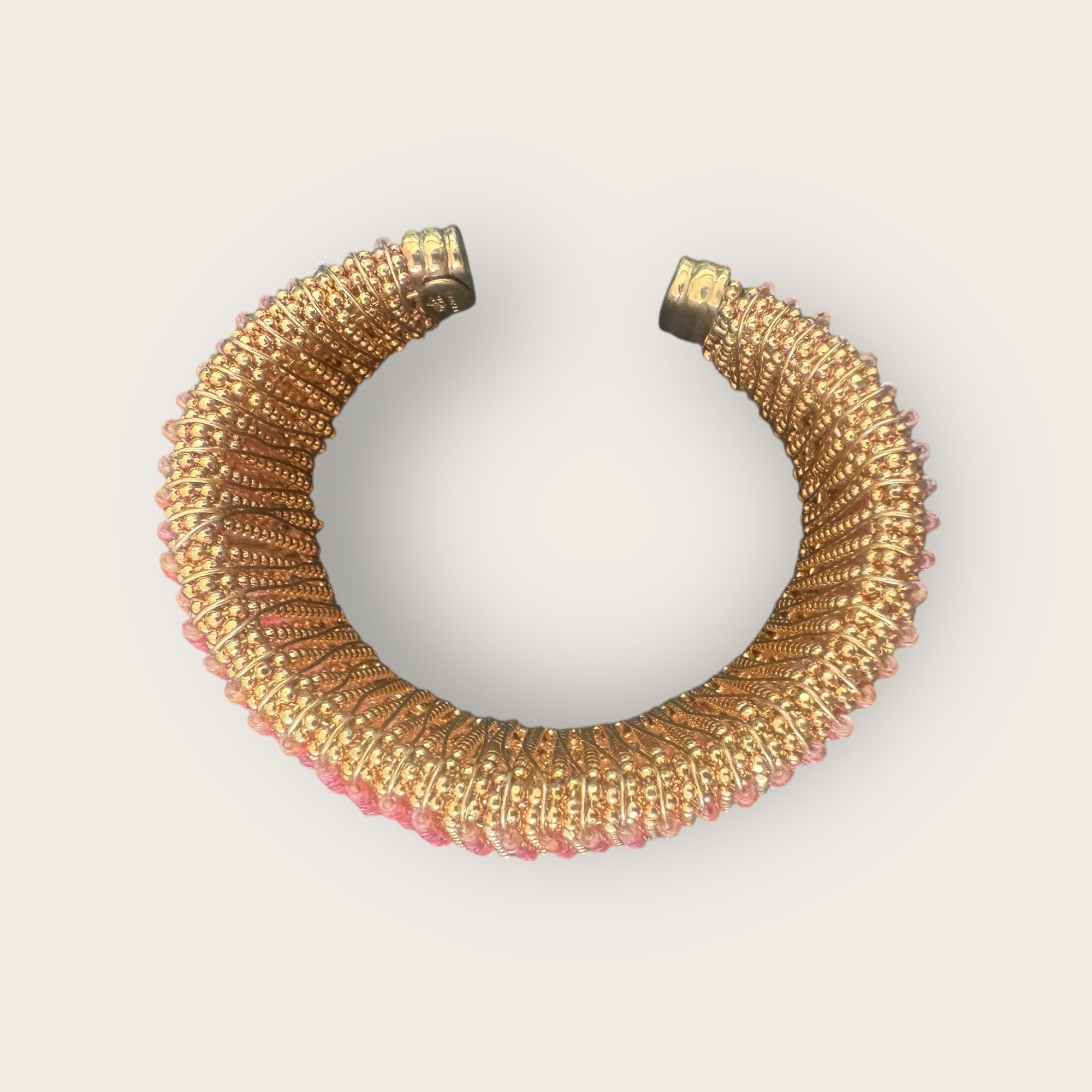 GAS BIJOUX - Bracelet manchette IZZIA doré à l'or fin - Tons de roses