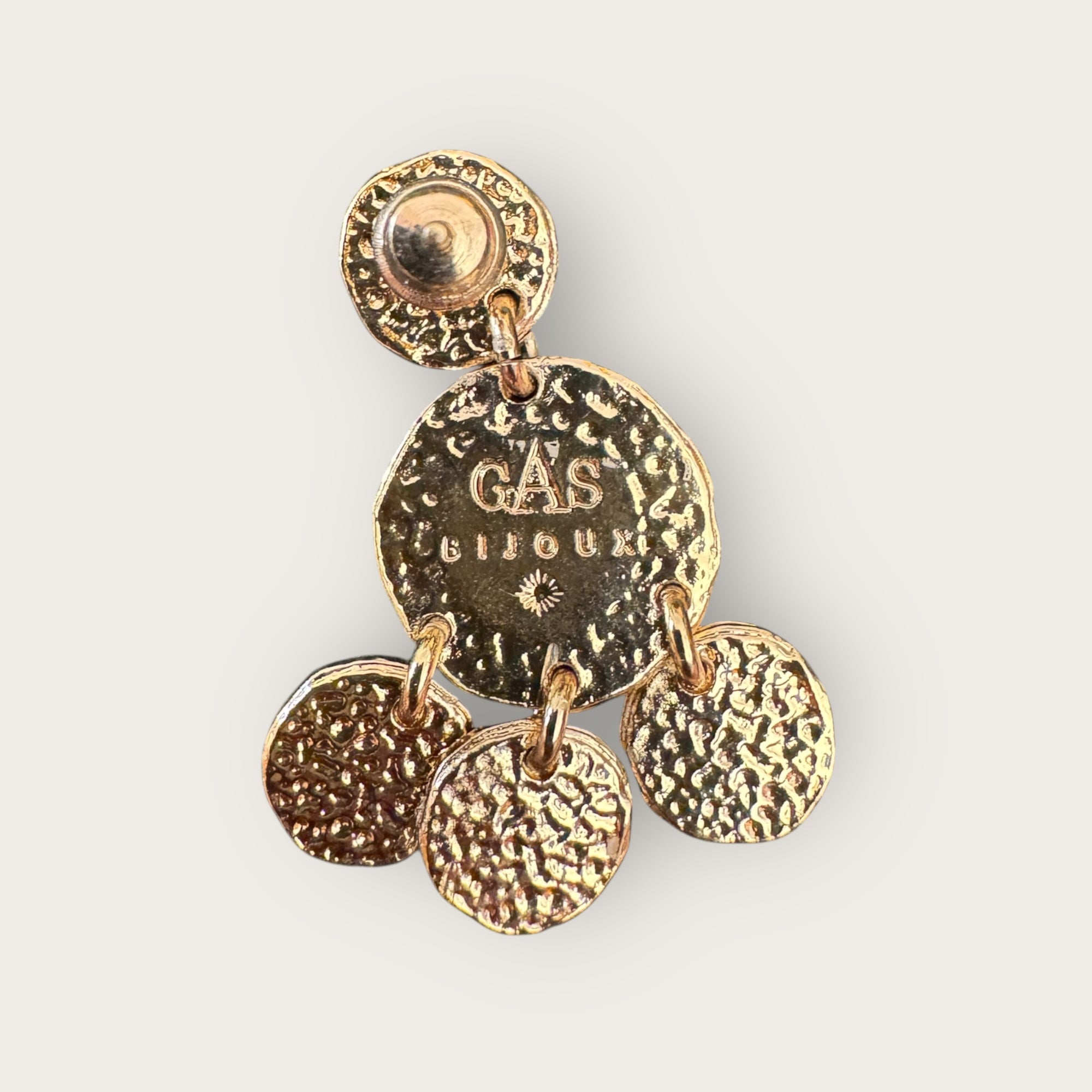 GAS BIJOUX - Boucles d'oreilles ILLUSION dorées à l'or fin - Terracota et moutarde