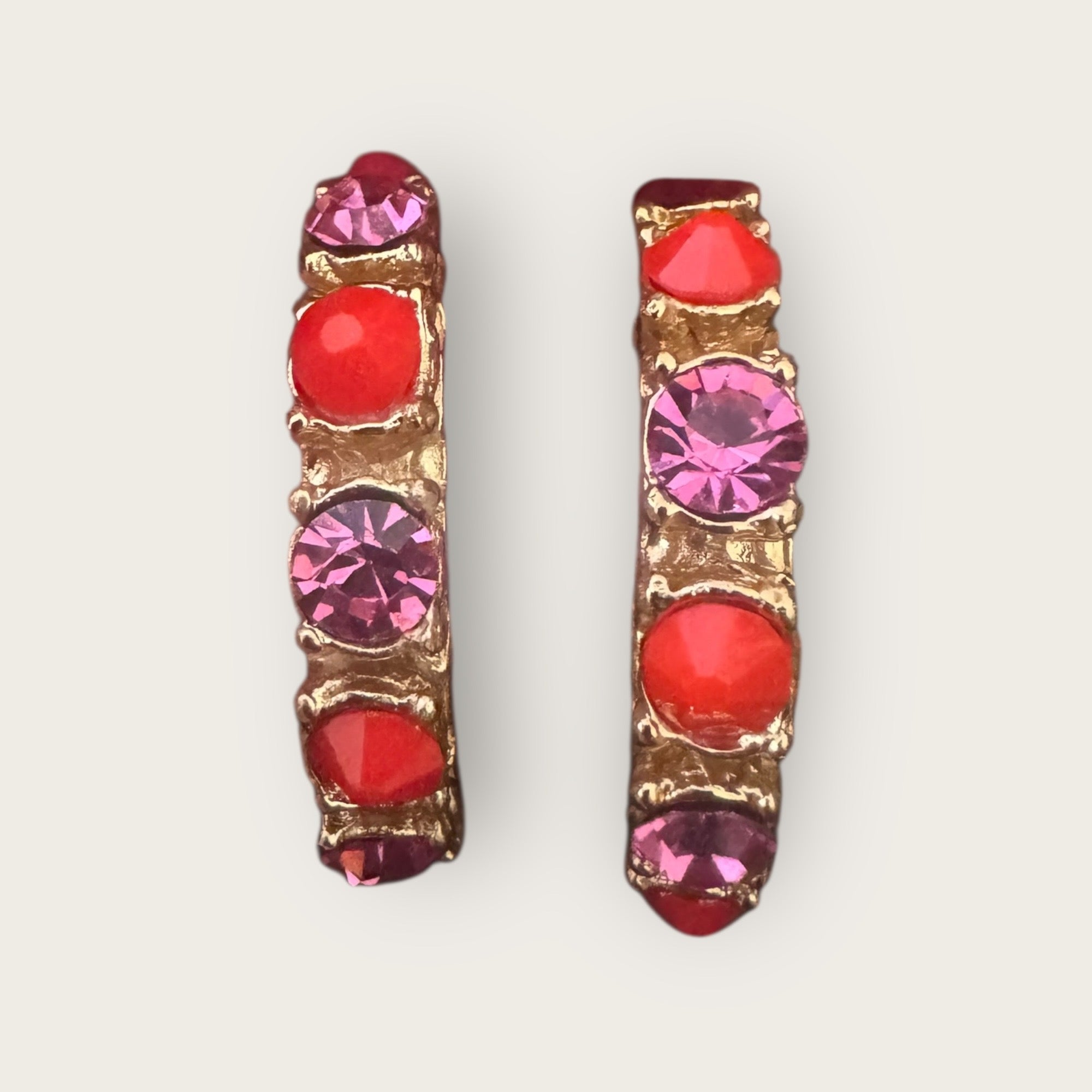 GAS BIJOUX - Boucles d'oreilles Parelie - orange et rose