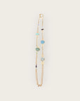 GAS BIJOUX - Sautoir SILENE doré - Amazonite, Améthyste et aigue marine