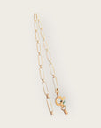 GAS BIJOUX - Collier scapulaire serti doré à l'or fin - Turquoise et malachite