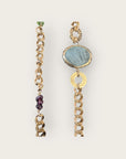 GAS BIJOUX - Sautoir SILENE doré - Amazonite, Améthyste et aigue marine