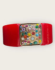 GAS BIJOUX - Bracelet ARTY acétate rouge - Cristaux de swarowski - Doré à l'or fin