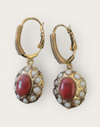 GAS BIJOUX - Boucles d’oreilles TAO SPLASH dorées à l’or fin - Cornaline et cristaux blancs