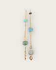 GAS BIJOUX - Sautoir SILENE doré - Amazonite, Améthyste et aigue marine