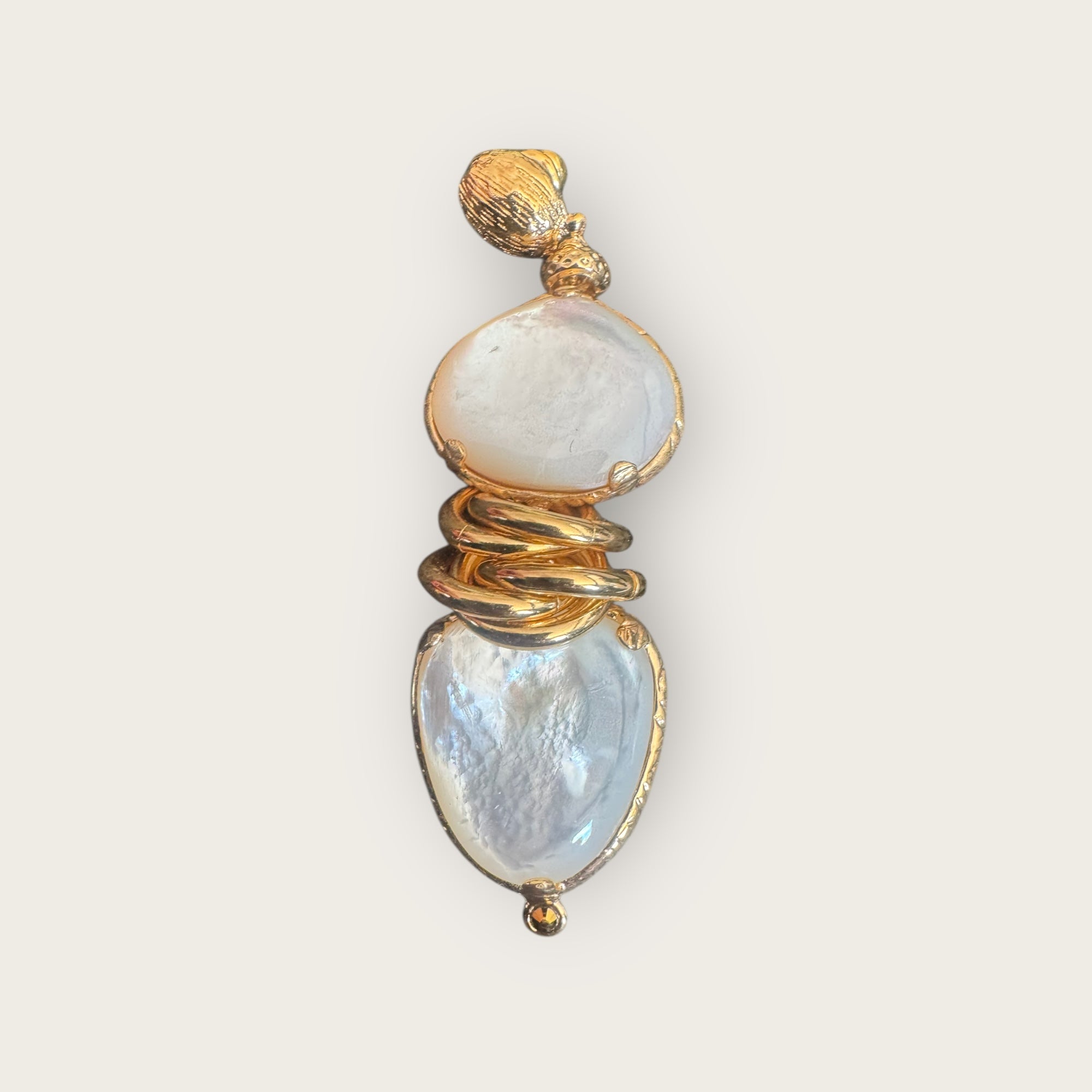 GAS BIJOUX - Boucles d'oreilles SIRENA 2.0 dorées à l'or fin - Nacre blanche