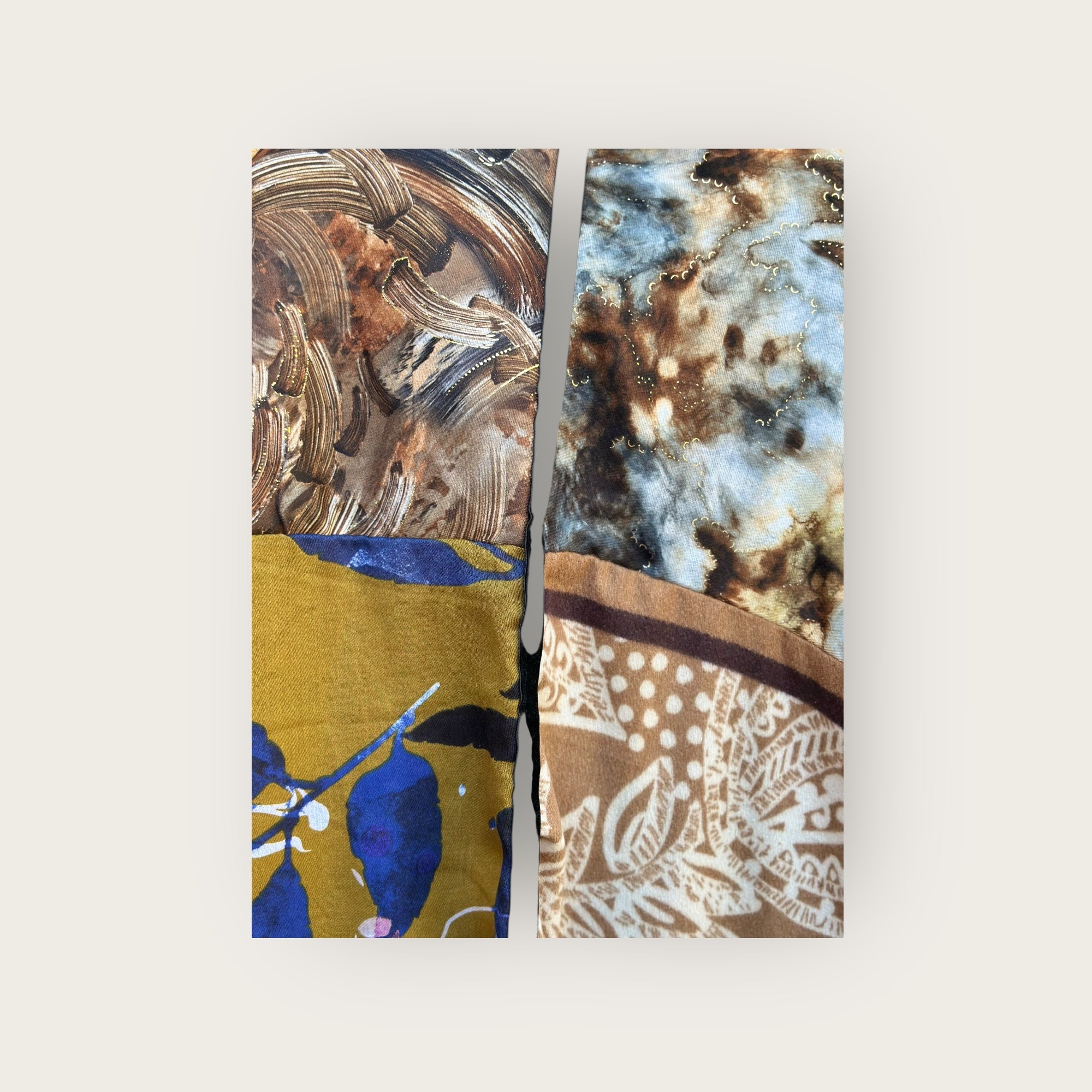 HYPNOCHIC - Foulard - Tons de marron, moutarde et bleu