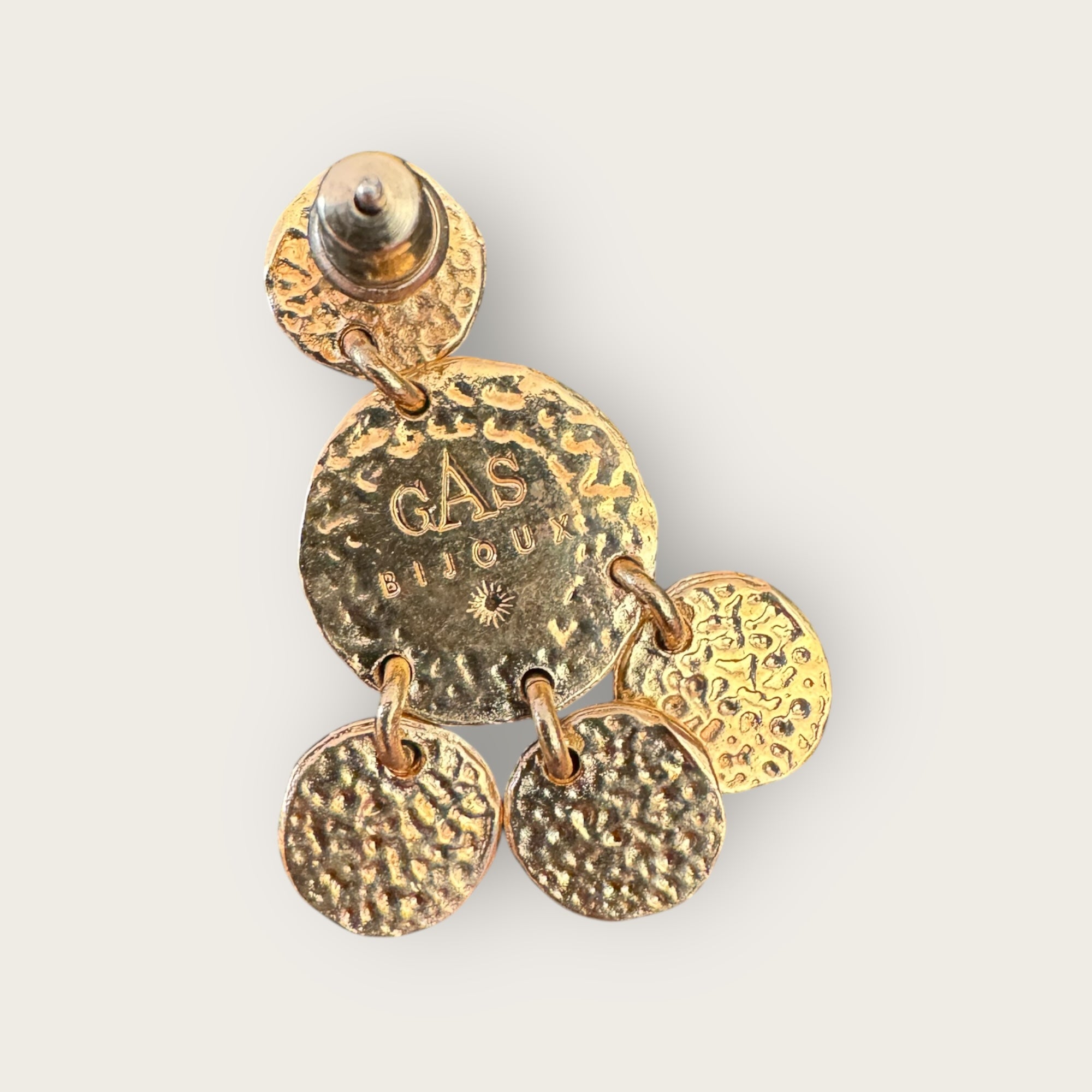 GAS BIJOUX - Boucles d'oreilles ILLUSION dorées à l'or fin- Mauve et mandarine