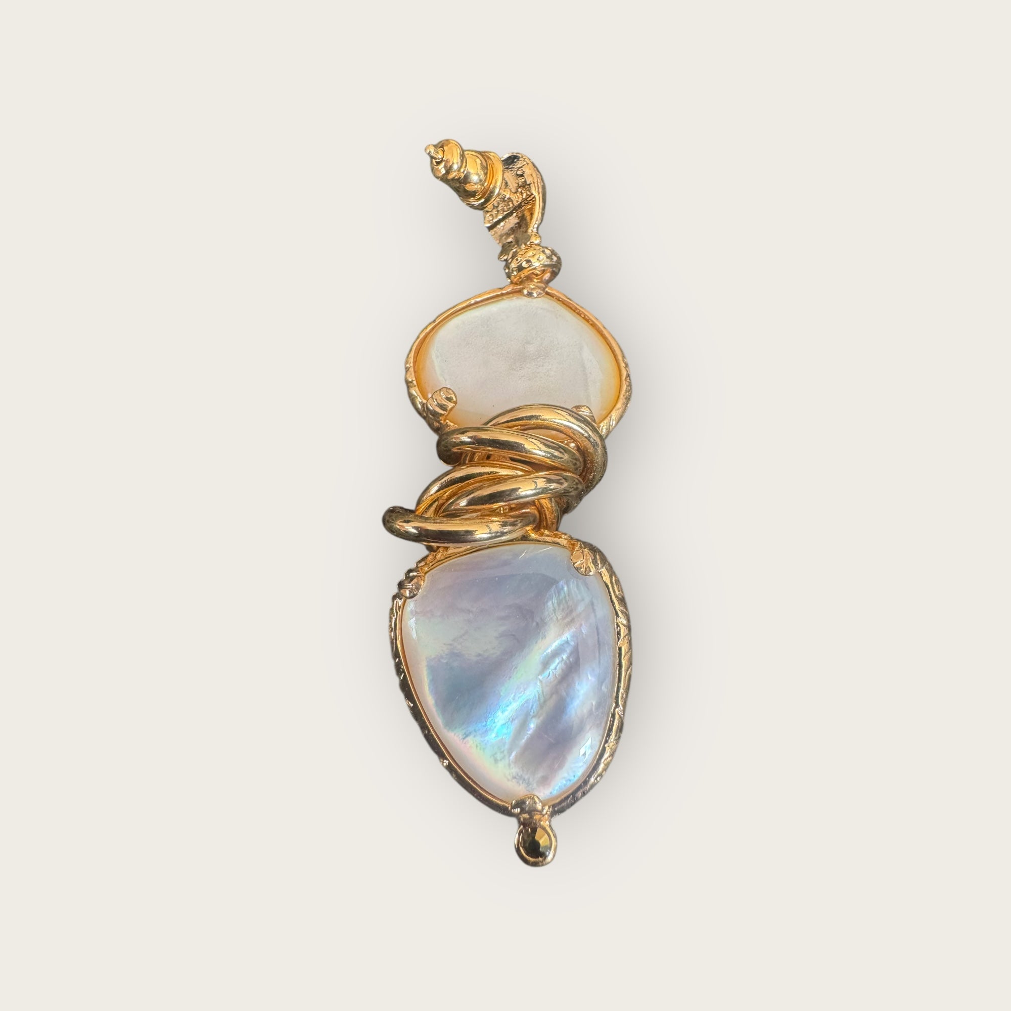 GAS BIJOUX - Boucles d'oreilles SIRENA 2.0 dorées à l'or fin - Nacre blanche