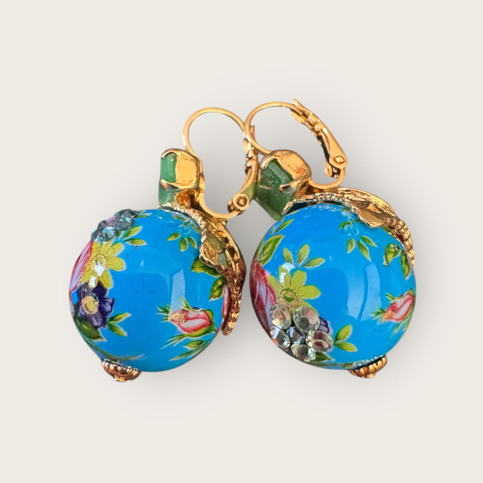 GAS BIJOUX - Boucles d'oreilles DECALCO dorées à l'or fin - TURQUOISE