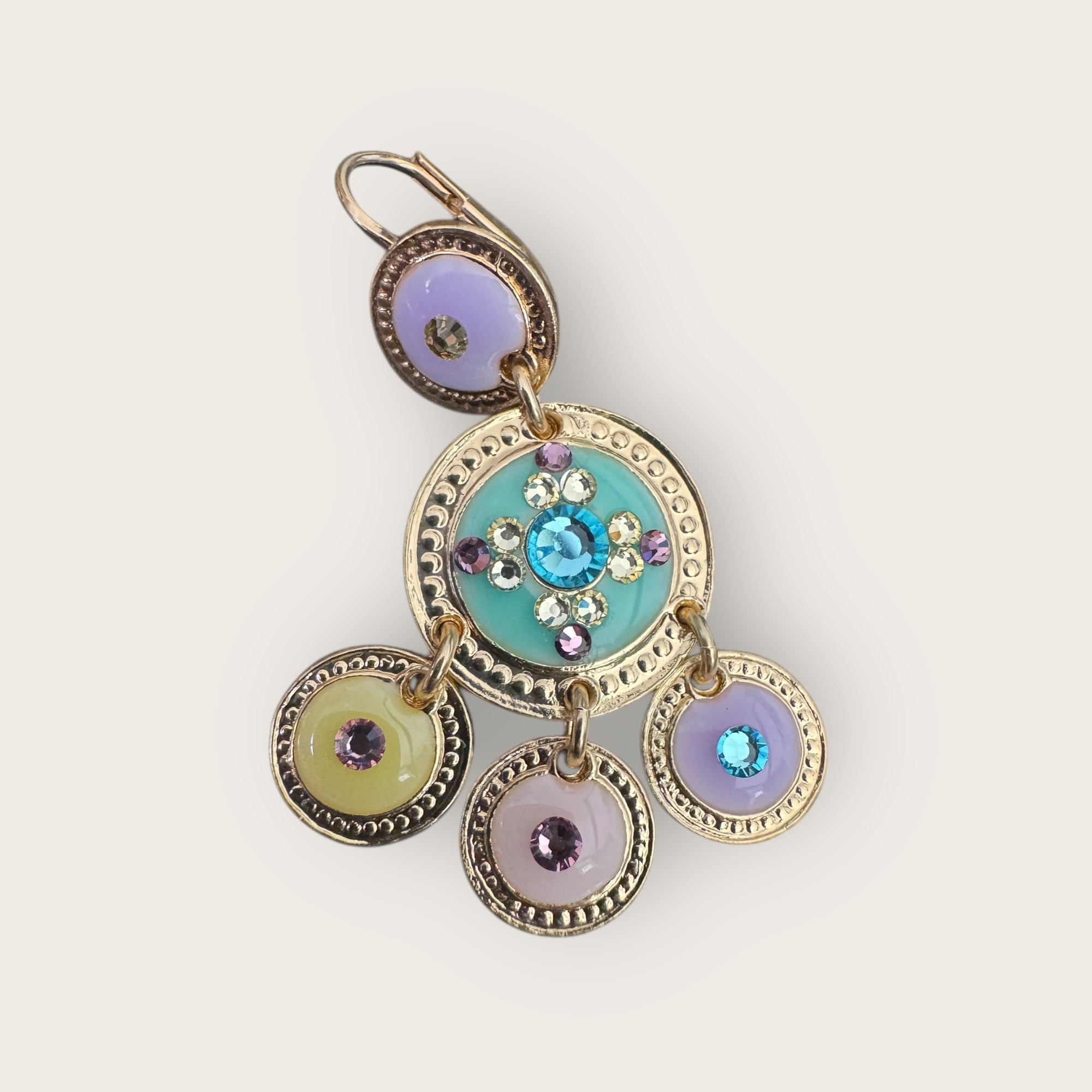 GAS BIJOUX - Boucles d'oreilles SEQUIN deux rangs dorées à l'or fin