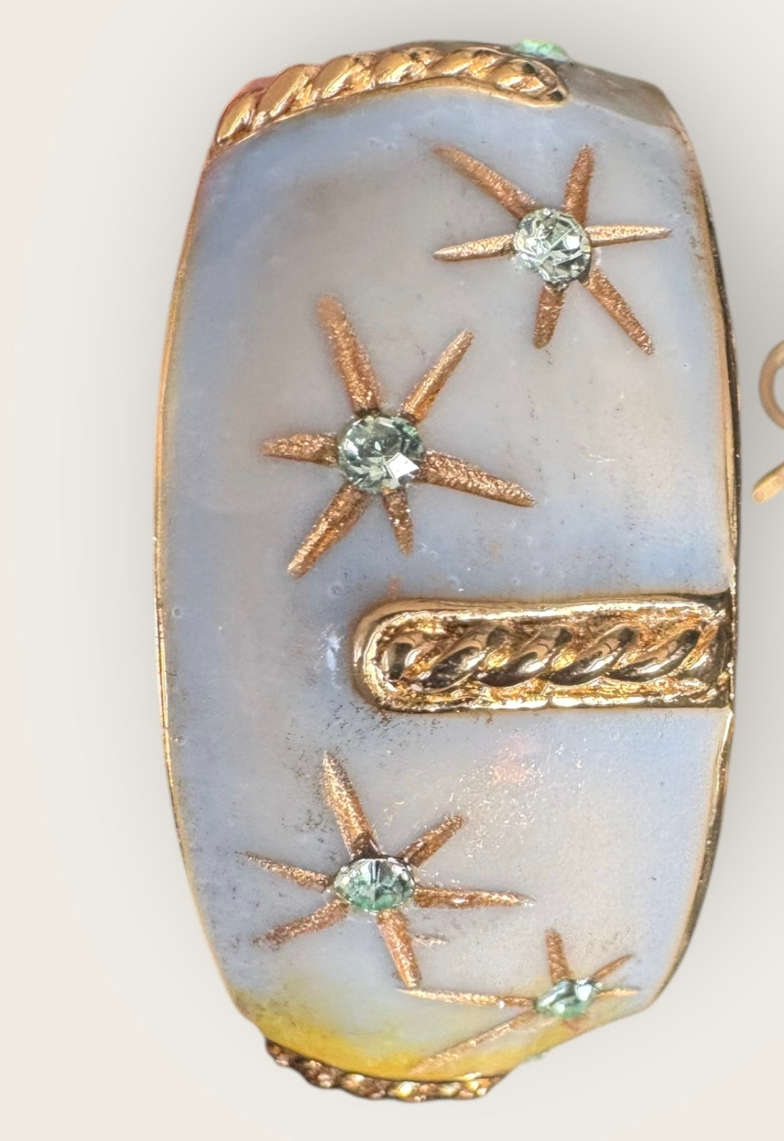 GAS BIJOUX - Boucles d'oreilles IDRA émail et cristaux bleu dorées à l'or fin