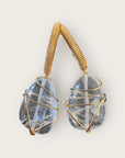 GAS BIJOUX - Boucles d'oreilles LYRE RAINBOW - Grand modèle - Cristal de Roche