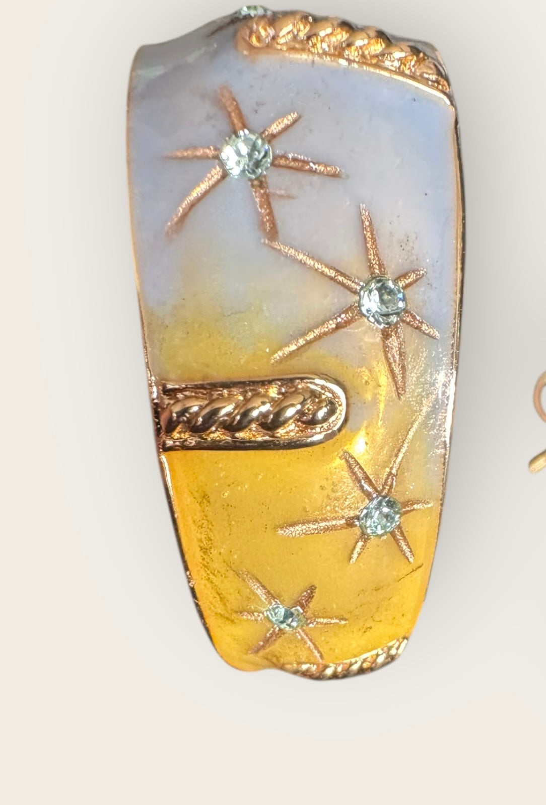 GAS BIJOUX - Boucles d'oreilles IDRA émail et cristaux bleu dorées à l'or fin