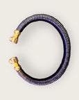 GAS BIJOUX - Bracelet SARINA cuir noir strass. doré à l'or fin