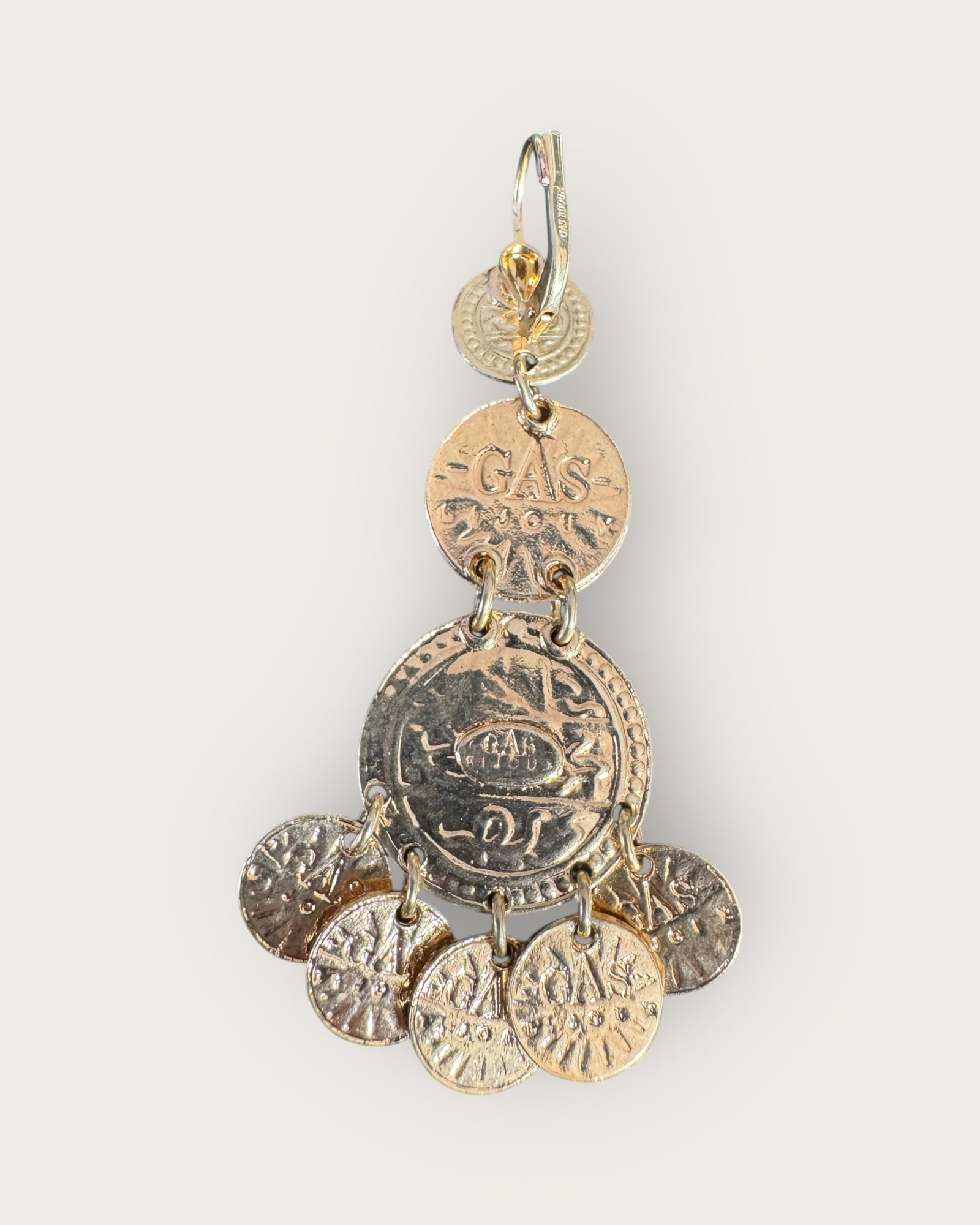 GAS BIJOUX - Boucles d'oreilles sequins trois rangs dorées à l'or fin - Tons de jaune