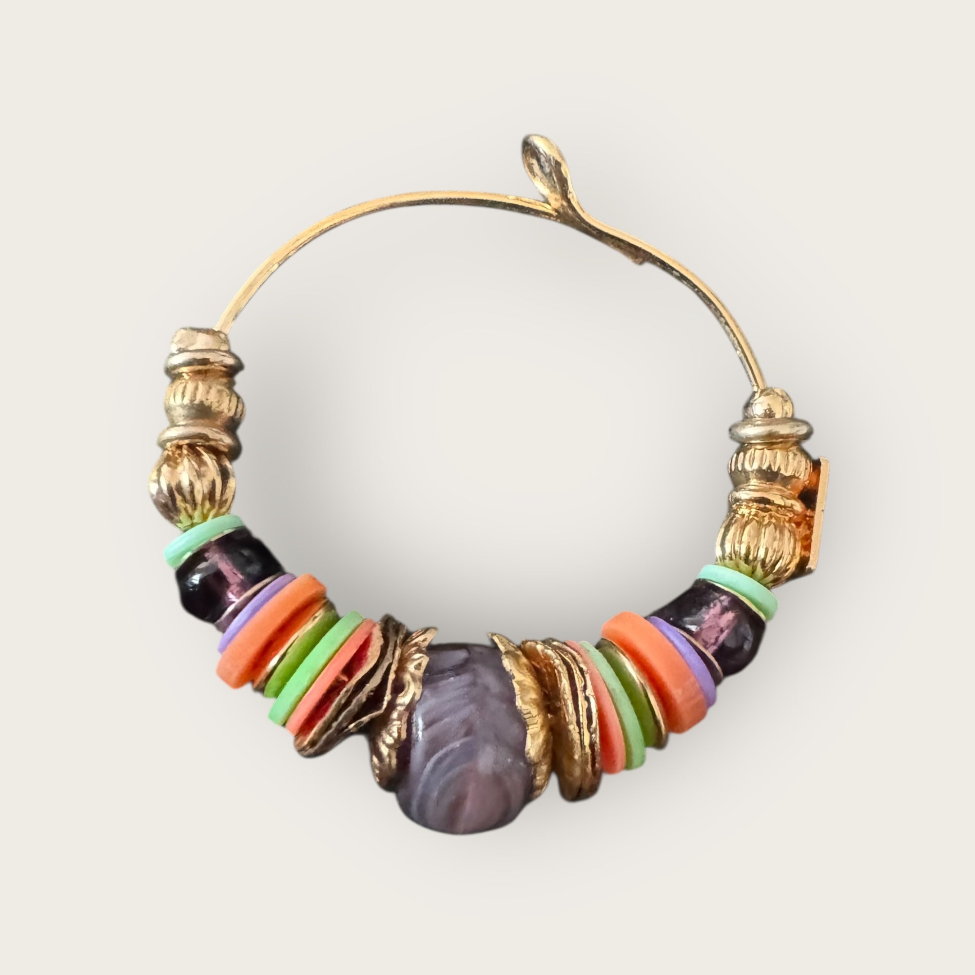 GAS BIJOUX - Boucles d'oreilles créoles ALOHA mini dorées à l'or fin - multicolore