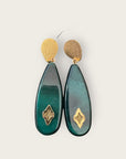 JORGINA - Boucles d'oreilles résine vert émeraude