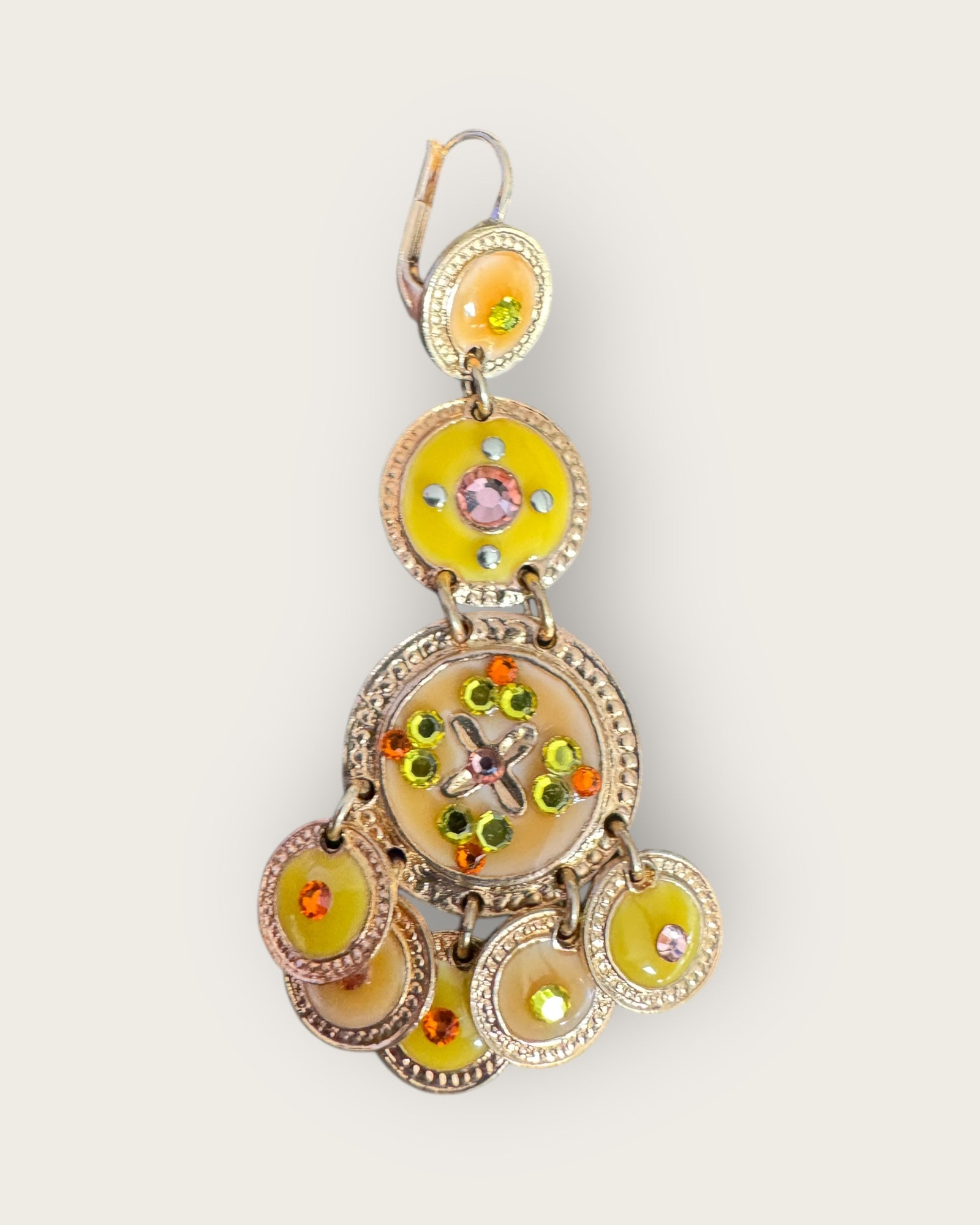 GAS BIJOUX - Boucles d'oreilles sequins trois rangs dorées à l'or fin - Tons de jaune