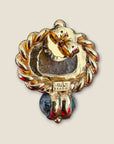 GAS BIJOUX - Boucles d'oreilles AMARANTE cabochons - Agate jaune et Jaspe Kambala