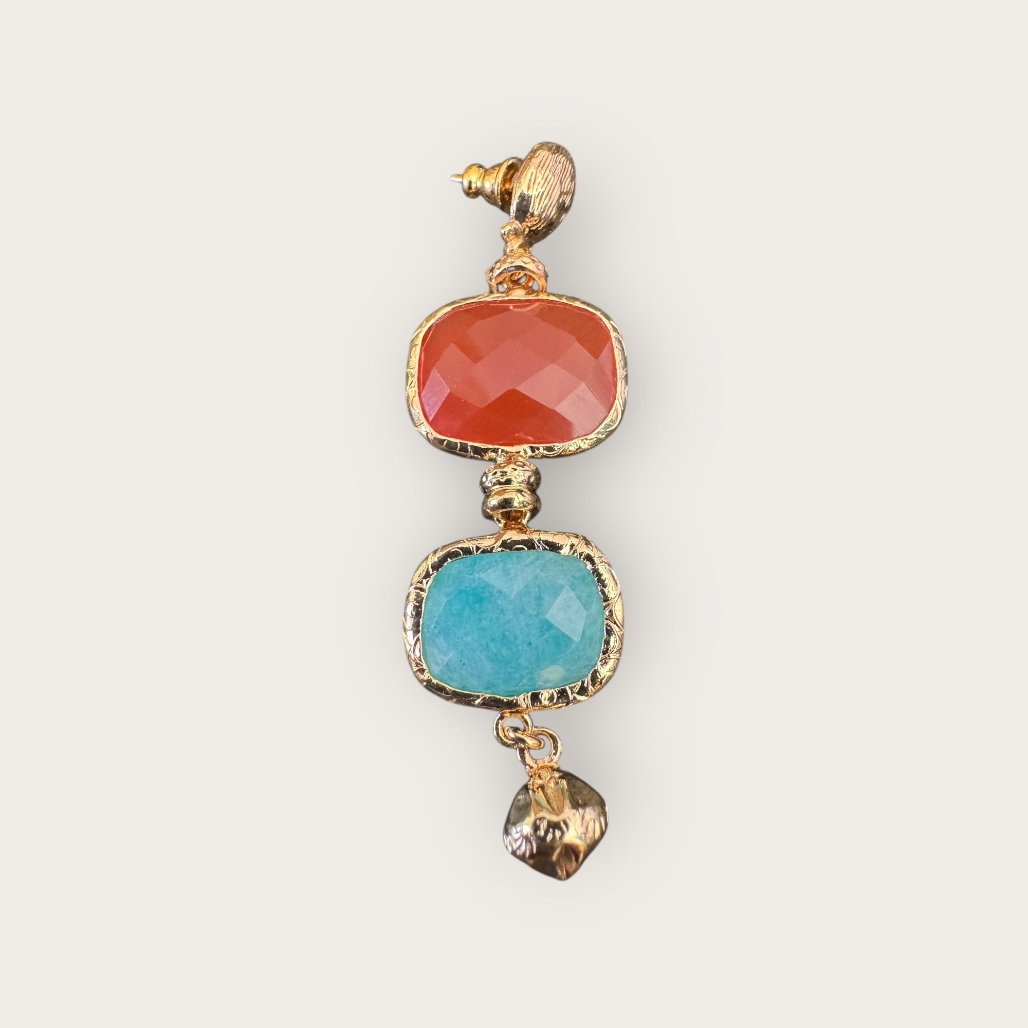 GAS BIJOUX - Boucles d'oreilles SILENE petit modèle - Cornaline et Amazonite
