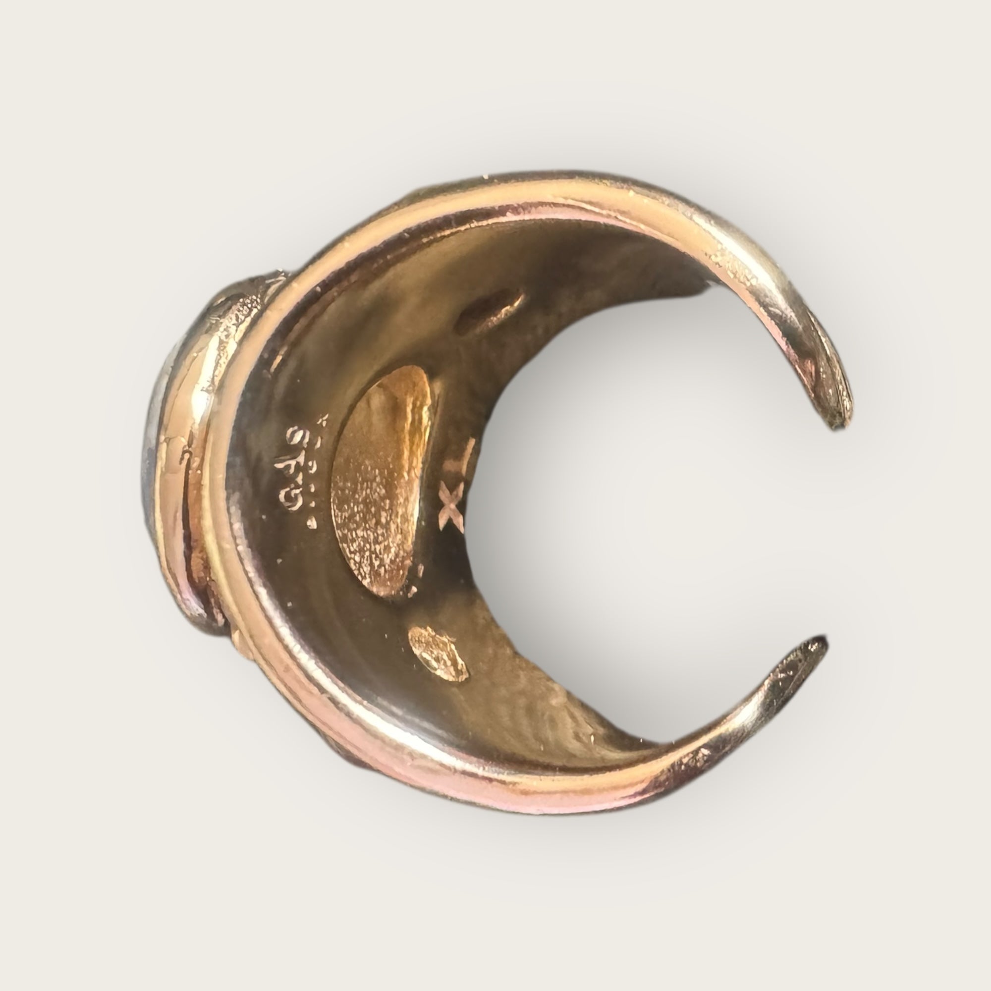 GAS BIJOUX - Bague SIMONE dorée à l'or fin - Calcédoine et Hématite - Taille XL