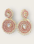 GAS BIJOUX - Boucles d'oreilles ONDE GOURMETTE BIS petit modèle strass et marron