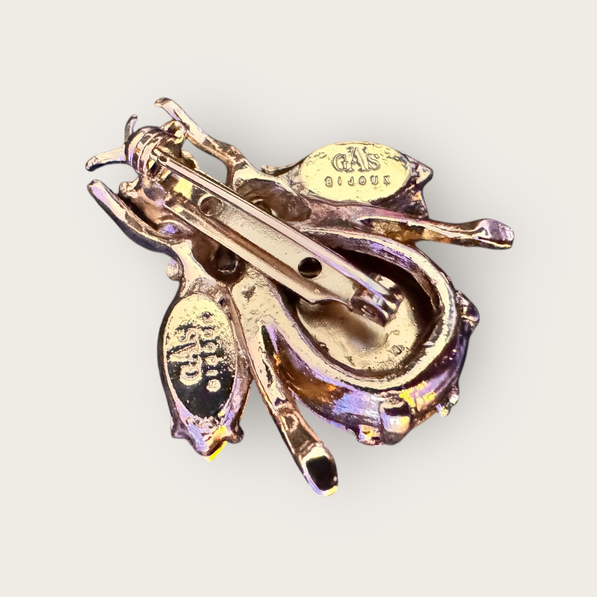 GAS BIJOUX - Broche mouche dorée à l'or fin