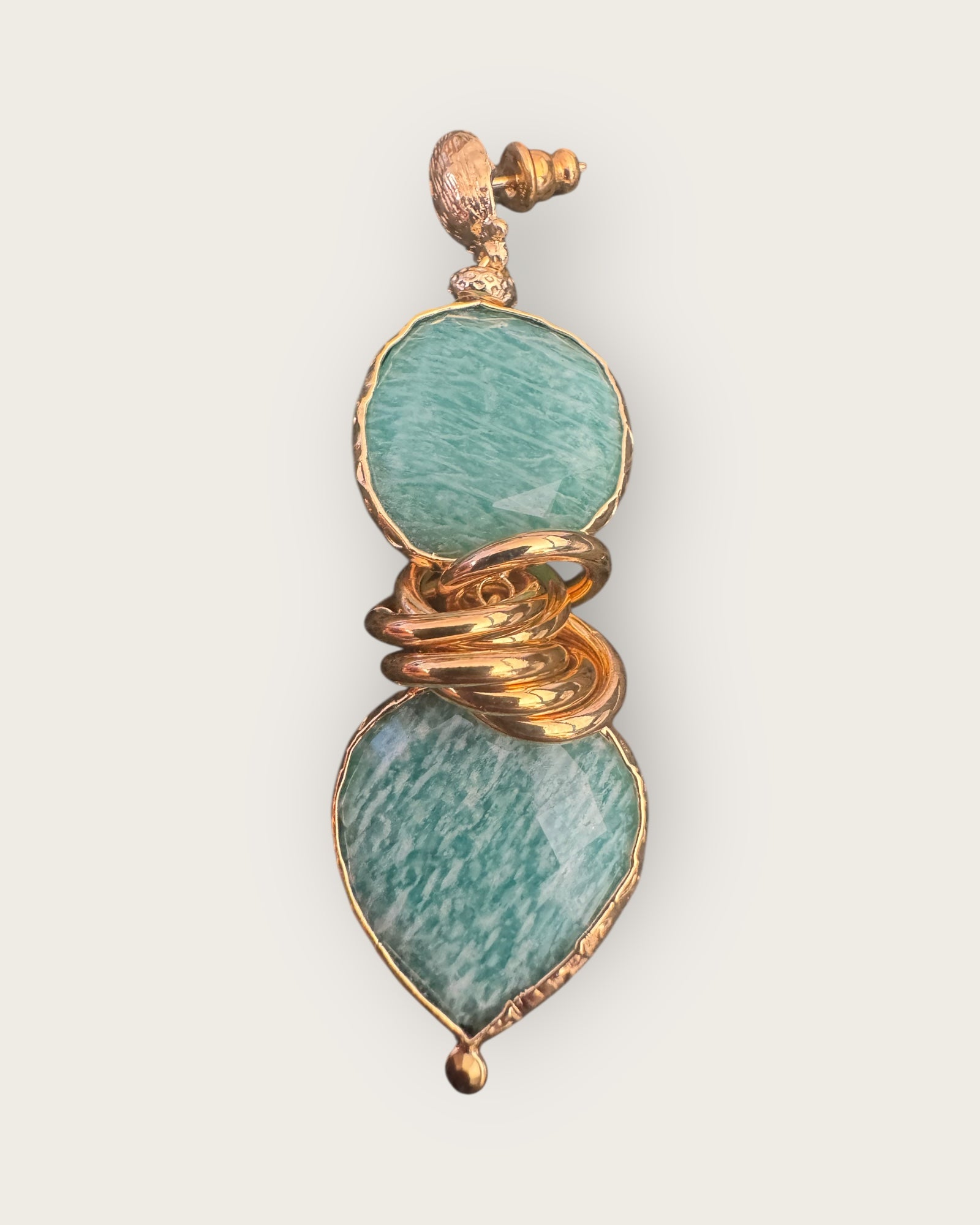 GAS BIJOUX - Boucles d'oreilles SIRENA 2.0 dorées à l'or fin - Amazonite